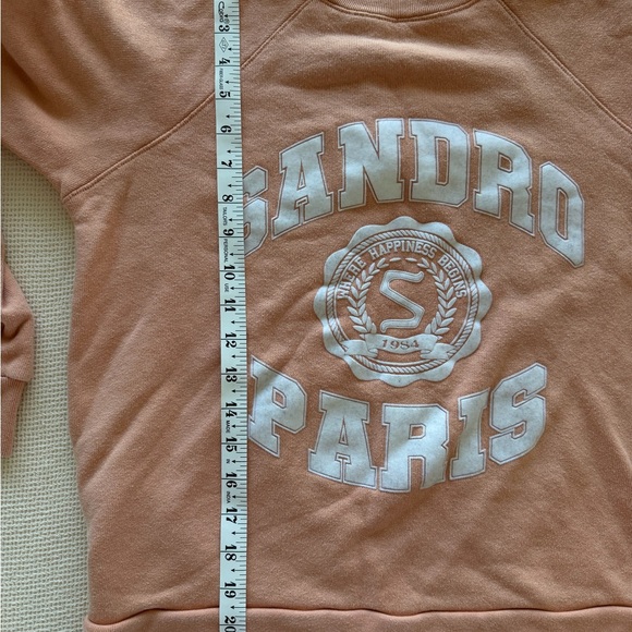 Sandro Paris Coral Sweatshirt with White Logo - Picture 8 of 8